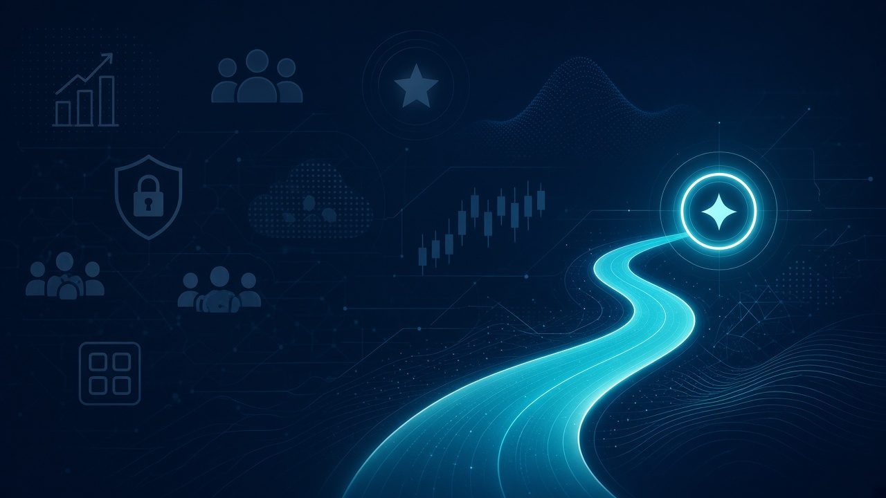 Illuminated path representing focused business prioritization